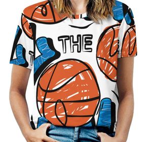 AILLOSA TH-131 Tamamı Baskılı Kısa Kollu Yuvarlak Yaka Kadın T-shirt