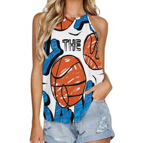 AILLOSA TH-131 Yuvarlak Yaka Kolsuz Kadın T-shirt