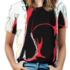 AILLOSA TH-134 Tamamı Baskılı Kısa Kollu Yuvarlak Yaka Kadın T-shirt
