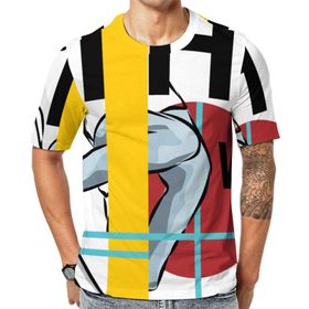 AILLOSA TH-135 Baskılı Desenli Kısa Kollu Unisex T-shirt