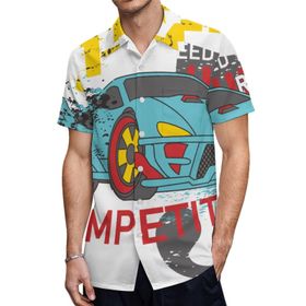 AILLOSA TH-137 Aloha Hawaii 3D Desen Kısa Kollu Erkek Gömlek