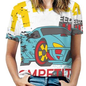 AILLOSA TH-137 Tamamı Baskılı Kısa Kollu Yuvarlak Yaka Kadın T-shirt