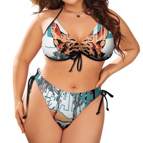 AILLOSA TH-139 Karın Kontrolü İki Parça Büyük Beden Kadın Bikini Seti