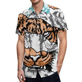AILLOSA TH-140 Aloha Hawaii 3D Desen Kısa Kollu Erkek Gömlek