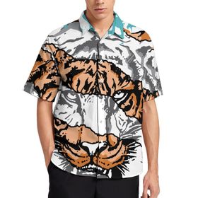 AILLOSA TH-140 Aloha Hawaii 3D Desen Kısa Kollu Erkek Gömlek