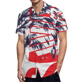 AILLOSA TH-143 Aloha Hawaii 3D Desen Kısa Kollu Erkek Gömlek