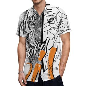 AILLOSA TH-144 Aloha Hawaii 3D Desen Kısa Kollu Erkek Gömlek