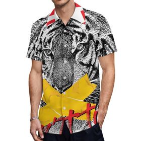 AILLOSA TH-145 Aloha Hawaii 3D Desen Kısa Kollu Erkek Gömlek