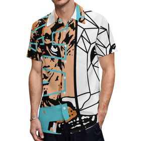 AILLOSA TH-146 Aloha Hawaii 3D Desen Kısa Kollu Erkek Gömlek