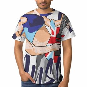 AILLOSA TH-149 3D Baskılı Desenli Kısa Kollu Erkek T-shirt
