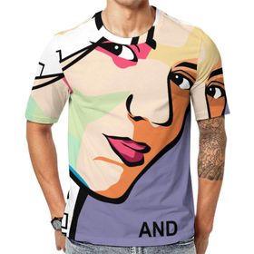 AILLOSA TH-151 Baskılı Desenli Kısa Kollu Unisex T-shirt