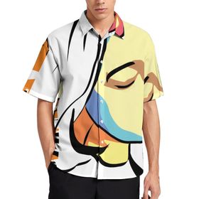AILLOSA TH-152 Aloha Hawaii 3D Desen Kısa Kollu Erkek Gömlek