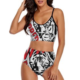 AILLOSA TH-153 Geniş Omuz Askılı Üçgen Bikini Üstü Alçak Bel İki Parça Kadın Bikini Seti
