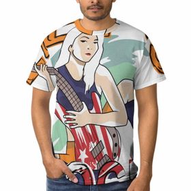 AILLOSA TH-154 3D Baskılı Desenli Kısa Kollu Erkek T-shirt