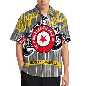 AILLOSA TH-156 Aloha Hawaii 3D Desen Kısa Kollu Erkek Gömlek