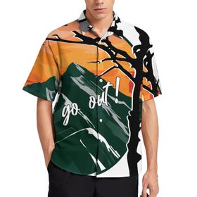 AILLOSA TH-158 Aloha Hawaii 3D Desen Kısa Kollu Erkek Gömlek