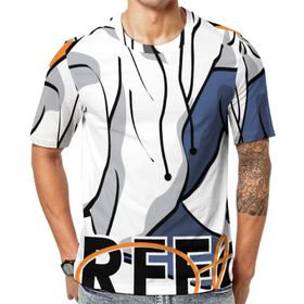 AILLOSA TH-159 Baskılı Desenli Kısa Kollu Unisex T-shirt