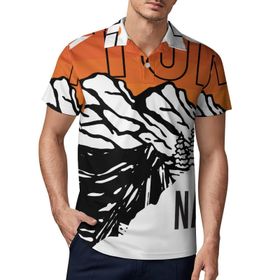 AILLOSA TH-161 3D Baskılı Desen Kısa Kollu Polo Yaka Erkek T-shirt