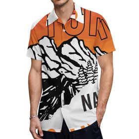 AILLOSA TH-161 Aloha Hawaii 3D Desen Kısa Kollu Erkek Gömlek