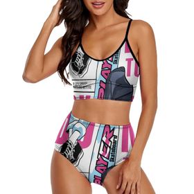 AILLOSA TH-162 Geniş Omuz Askılı Üçgen Bikini Üstü Alçak Bel İki Parça Kadın Bikini Seti
