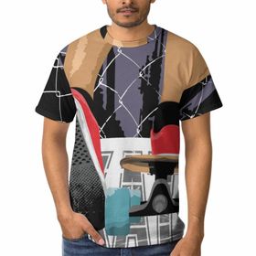 AILLOSA TH-166 3D Baskılı Desenli Kısa Kollu Erkek T-shirt