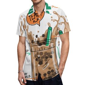 AILLOSA TH-171 Aloha Hawaii 3D Desen Kısa Kollu Erkek Gömlek