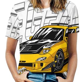 AILLOSA TH-173 Tamamı Baskılı Kısa Kollu Yuvarlak Yaka Kadın T-shirt