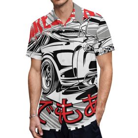 AILLOSA TH-174 Aloha Hawaii 3D Desen Kısa Kollu Erkek Gömlek