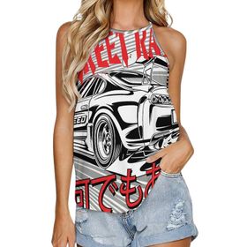 AILLOSA TH-174 Yuvarlak Yaka Kolsuz Kadın T-shirt