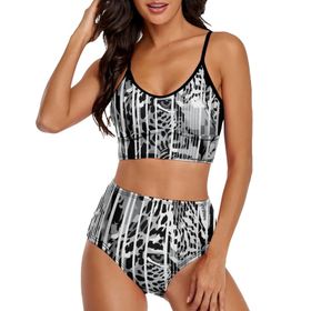 AILLOSA TH-180 Geniş Omuz Askılı Üçgen Bikini Üstü Alçak Bel İki Parça Kadın Bikini Seti
