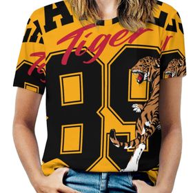 AILLOSA TH-181 Tamamı Baskılı Kısa Kollu Yuvarlak Yaka Kadın T-shirt
