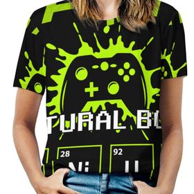 AILLOSA TH-183 Tamamı Baskılı Kısa Kollu Yuvarlak Yaka Kadın T-shirt