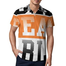 AILLOSA TH-189 3D Baskılı Desen Kısa Kollu Polo Yaka Erkek T-shirt