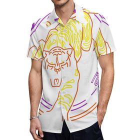 AILLOSA TH-190 Aloha Hawaii 3D Desen Kısa Kollu Erkek Gömlek