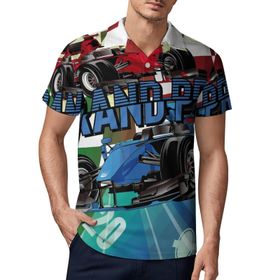 AILLOSA TH-193 3D Baskılı Desen Kısa Kollu Polo Yaka Erkek T-shirt
