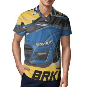 AILLOSA TH-194 3D Baskılı Desen Kısa Kollu Polo Yaka Erkek T-shirt
