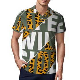 AILLOSA TH-202 3D Baskılı Desen Kısa Kollu Polo Yaka Erkek T-shirt