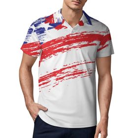AILLOSA TH-266 3D Baskılı Desen Kısa Kollu Polo Yaka Erkek T-shirt