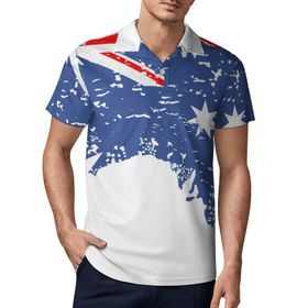 AILLOSA TH-267 3D Baskılı Desen Kısa Kollu Polo Yaka Erkek T-shirt