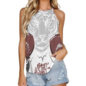 AILLOSA TH-277 Yuvarlak Yaka Kolsuz Kadın T-shirt