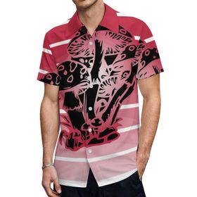 AILLOSA TH-287 Aloha Hawaii 3D Desen Kısa Kollu Erkek Gömlek