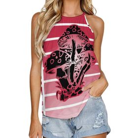 AILLOSA TH-287 Yuvarlak Yaka Kolsuz Kadın T-shirt