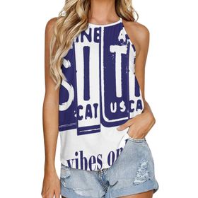 AILLOSA TH-288 Yuvarlak Yaka Kolsuz Kadın T-shirt