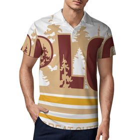 AILLOSA TH-289 3D Baskılı Desen Kısa Kollu Polo Yaka Erkek T-shirt