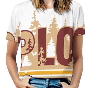 AILLOSA TH-289 Tamamı Baskılı Kısa Kollu Yuvarlak Yaka Kadın T-shirt