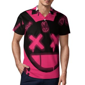 AILLOSA TH-29 3D Baskılı Desen Kısa Kollu Polo Yaka Erkek T-shirt