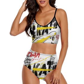 AILLOSA TH-299 Geniş Omuz Askılı Üçgen Bikini Üstü Alçak Bel İki Parça Kadın Bikini Seti