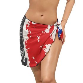 AILLOSA TH-301 Wrap Sarong Beyaz Siyah Kadın Plaj Elbise