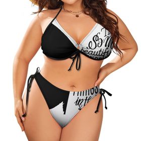 AILLOSA TH-303 Karın Kontrolü İki Parça Büyük Beden Kadın Bikini Seti