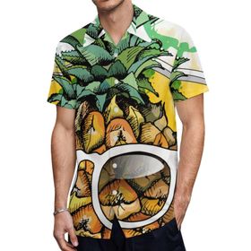 AILLOSA TH-304 Aloha Hawaii 3D Desen Kısa Kollu Erkek Gömlek